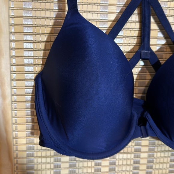 Victoria's Secret Lined Perfect Coverage Front Close Racerback Blue Bra 32DD - Picture 6 of 15